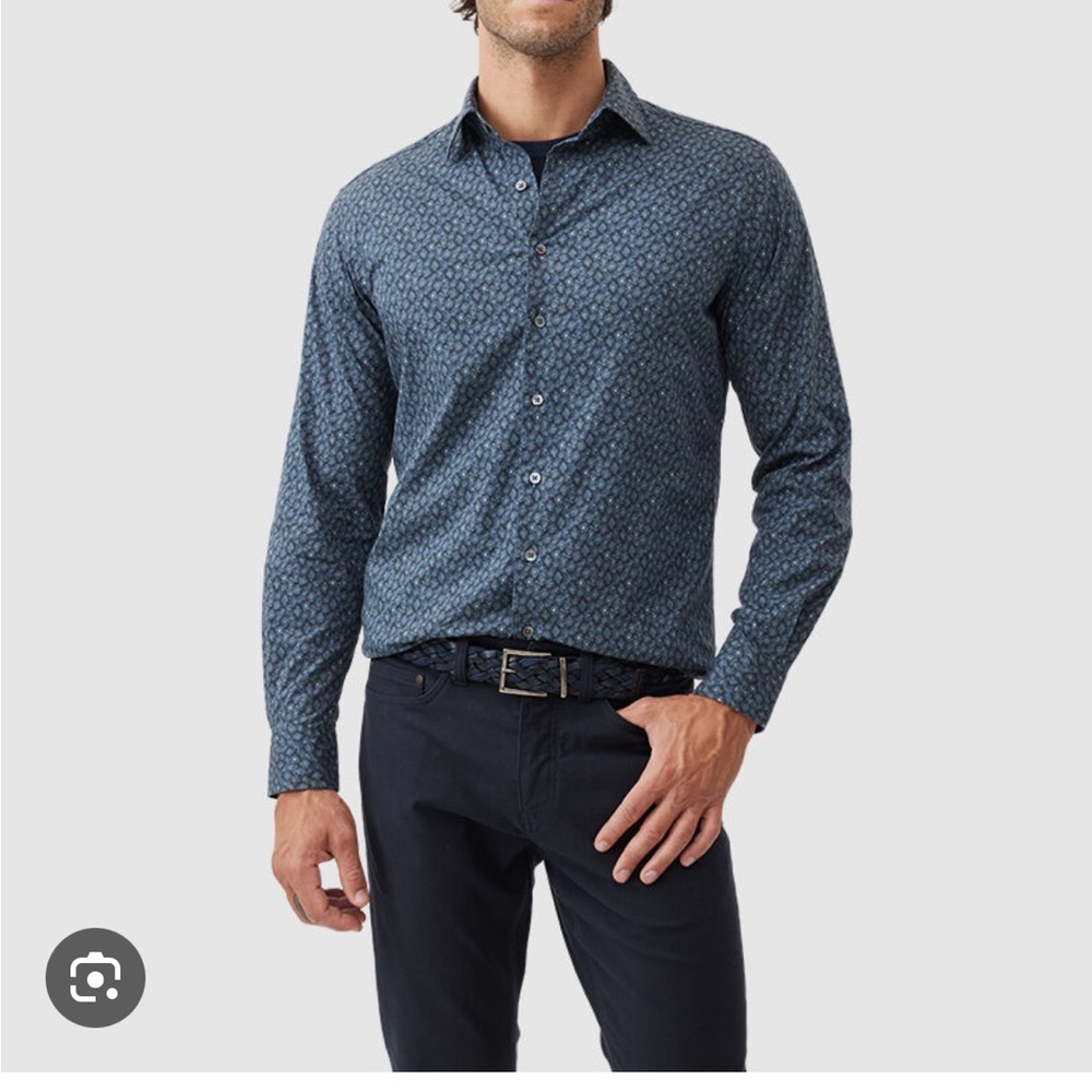 Rodd & Gunn Men's Blue Patterned Casual Shirt